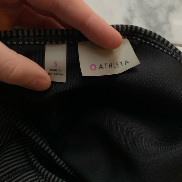 Athleta High Speed Black and Gray Stripe Tank - Picture 4 of 6